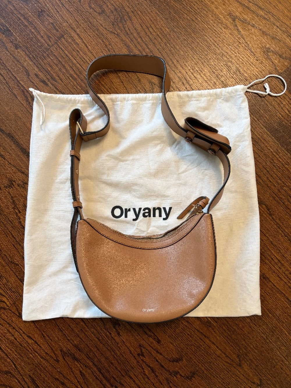 Brown leather Oryany crossbody purse